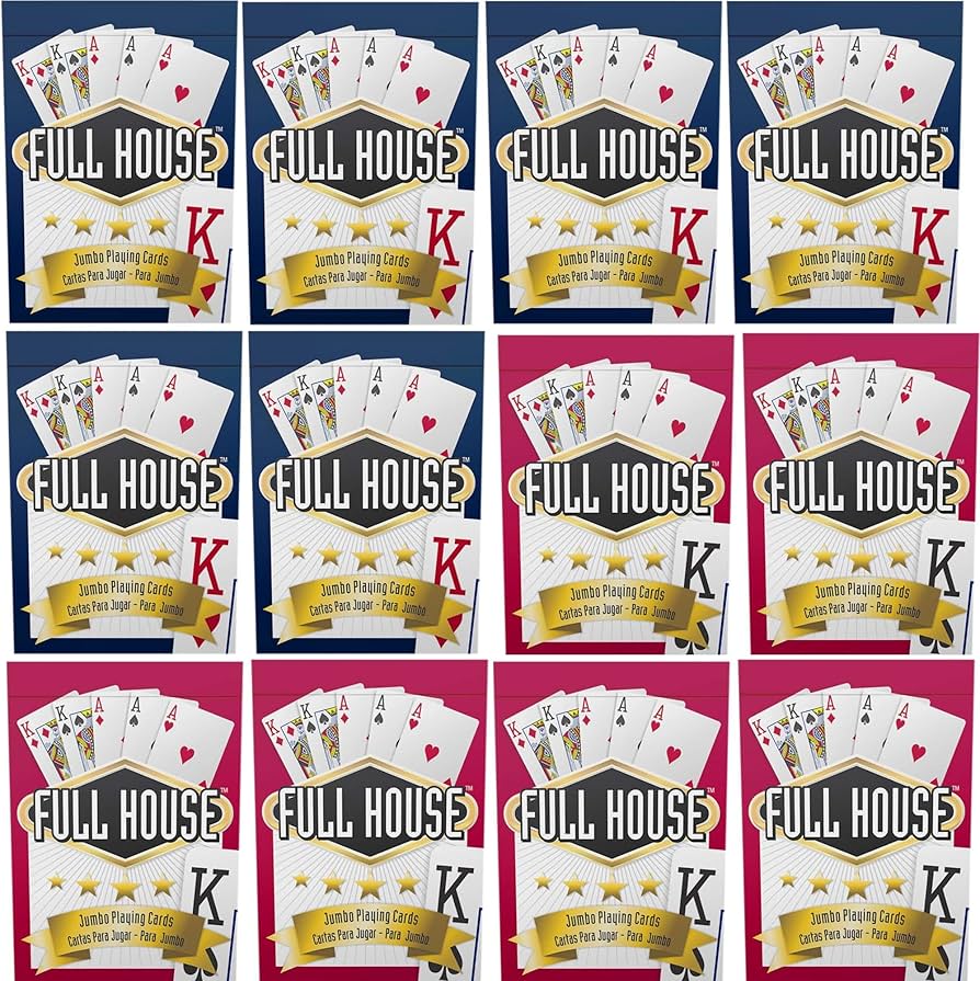 Amazon.com: Full House: 12 Pack Jumbo Index Playing Cards - 6 Blue